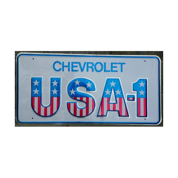 1 replica License plate 1960's Chevrolet USA