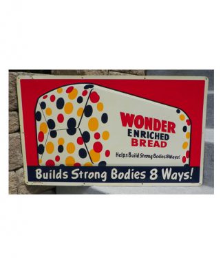 1950s-WONDER-ENRICHED-BREAD-LOAF-COUNTRY-STORE-EMBOSSED-SIGN